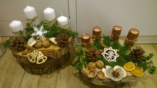 věnce adventní  na kulatině - přírodní